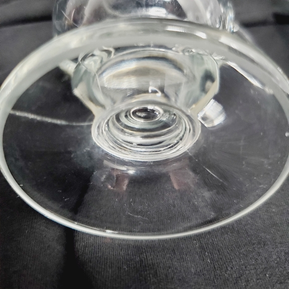 Libbey Vintage Snowflake Holiday Footed Clear Glass Cups Mugs Set of 2 - Picture 4 of 5